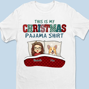 T-shirt « C'est mon pyjama de Noël » - T-shirt unisexe personnalisé pour chien et chat, T-shirt premium, sweat à capuche - Cadeau de Noël pour les propriétaires d'animaux et les amoureux des animaux