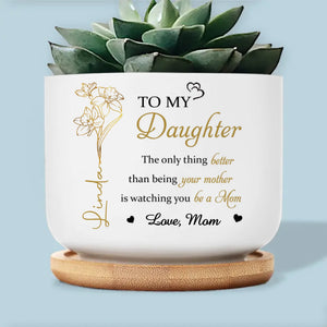 De mon cœur au vôtre - Pot de fleurs en céramique personnalisé pour la décoration intérieure de la famille - Cadeau de fête des mères, de pendaison de crémaillère pour maman et fille