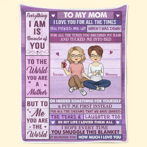 Pour moi, tu es le monde - Couverture familiale personnalisée - Fête des mères, cadeau pour maman, grand-mère