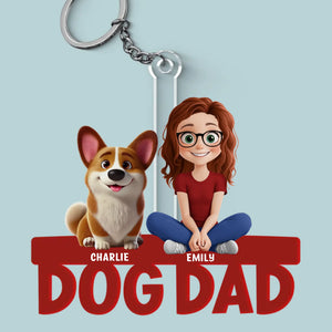La vie est meilleure avec un chien ! Porte-clés personnalisé en acrylique avec motif chien ! Cadeau pour les propriétaires et les amoureux des animaux.