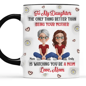 Les joies de la maternité - Mug personnalisé avec effet gonflable 3D imprimé - Fête des Mères, cadeau pour maman, fille