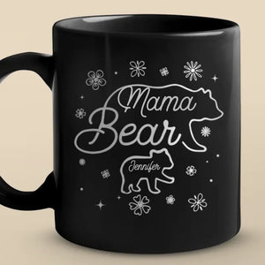 Tasse noire personnalisée « Lead With Love » pour la famille – Cadeau pour maman et grand-mère