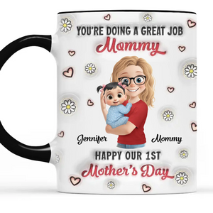 Vous rendez chaque jour plus lumineux - Mug personnalisé avec effet gonflable 3D imprimé - Cadeau pour la fête des mères, la baby shower, la première maman