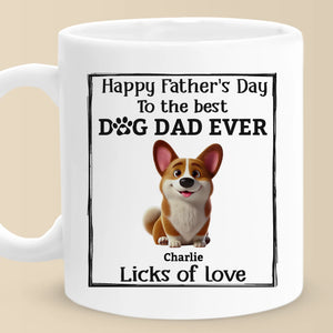 Bonne fête des pères au meilleur papa de chien de tous les temps ! Mug personnalisé pour chien ! Cadeau pour la fête des pères, pour les propriétaires d'animaux et les amoureux des animaux.