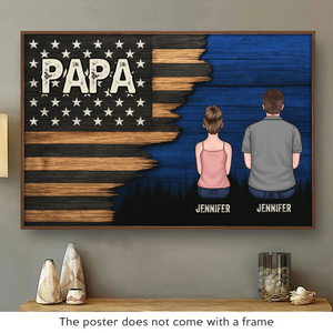 Papa, notre plus grande fierté - Affiche horizontale personnalisée pour la famille - Cadeau pour la fête des pères, papa et grand-père