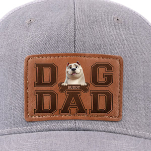 Fur Life, Dad Life - Dog Personalized Custom Leather Patch Hat - Father's Day, Gift For Pet Owners, Pet Lovers