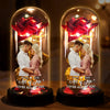 Custom Photo Light Up Eternal Rose In Glass Dome - Personalized Anniversary Wedding Gifts For Husband And Wife, Him And Her - You Light Up My World