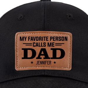 Blessed To Be Called Dad - Family Personalized Custom Leather Patch Hat - Father's Day, Gift For Dad, Grandpa