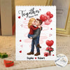Custom Romantic Kissing Couple Vertical Rectangle Shaped Building Brick Blocks - Personalized Anniversary Wedding Gifts For Husband And Wife, Him And Her - Love In Every Piece