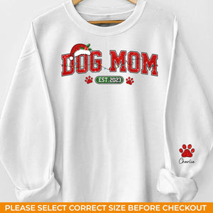 Furry Kisses And Christmas Wishes - Dog & Cat Personalized Custom Unisex Sweatshirt With Design On Sleeve - Christmas Gift For Pet Owners, Pet Lovers