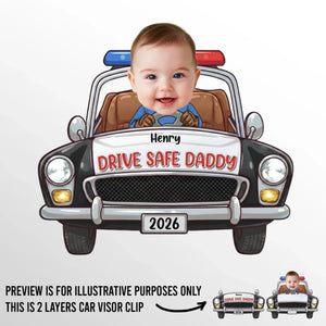 Custom Photo Car Visor Clip - Personalized Birthday Gifts For Dad, Grandpa - Loved Every Mile Driven