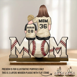 Coéquipiers pour la vie - Plaque en bois personnalisée à 2 couches avec support plat - Cadeau de fête des mères, de pendaison de crémaillère pour maman, passionnés de sport, joueurs de sport