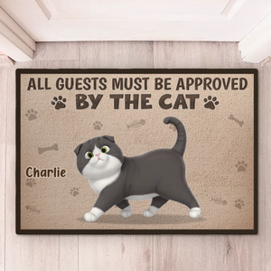 Custom Home Decor Decorative Mat - Personalized Birthday Gifts For Cat Lovers, Cat Mom And Dad - Welcome, Cats Say Maybe