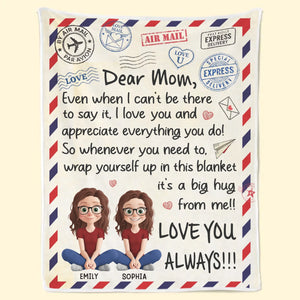 Custom Blanket - Personalized Mother's Day Gifts For Mom, Grandma - A Hug From Me
