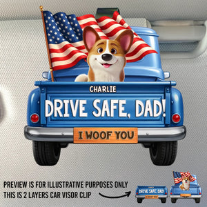 Custom Car Visor Clip - Personalized Birthday Gifts For Dog Lovers, Dog Dad And Mom - Come Home Safe