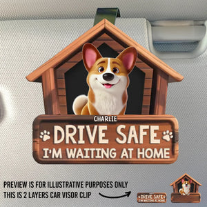 Custom Car Visor Clip - Personalized Birthday Gifts For Dog Lovers, Dog Dad And Mom - Drive Safe Always