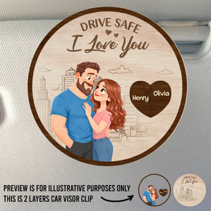 Custom Car Visor Clip - Personalized Anniversary Wedding Gifts For Husband And Wife, Him And Her - Our Love Keeps Blooming