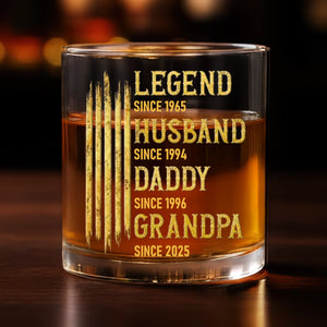 Custom Whiskey Glass - Personalized Birthday Gifts For Dad, Grandpa, Husband - Made Of Strong Stuff