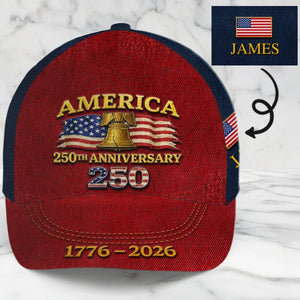 Custom Hat, All Over Print Classic Cap - Personalized America 250th Anniversary Gifts For Women, Men - Pure American Spirit