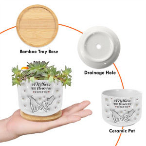 Si les mères étaient des fleurs – Pot de fleurs en céramique personnalisé avec effet gonflable 3D imprimé pour décoration d'intérieur – Cadeau de pendaison de crémaillère pour maman