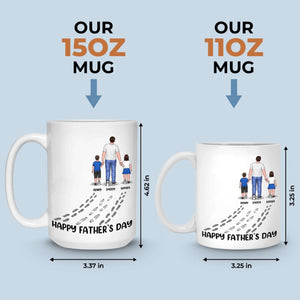 Bonne fête des pères - Mug personnalisé pour la famille - Cadeau pour la fête des pères