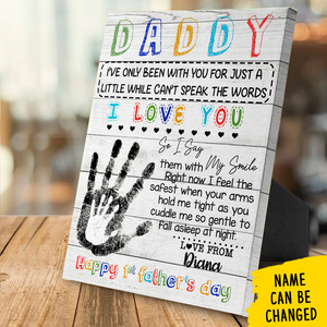 Papa je t'aime Bonne fête des pères - Cadeau pour papa, toile personnalisée
