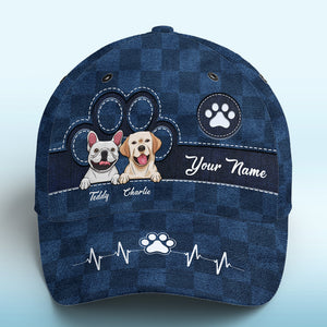 L'amour vient en fourrure et pattes bleu - Chapeau personnalisé pour chien et chat, casquette classique à imprimé intégral - Nouveauté, cadeau pour propriétaires et amoureux des animaux