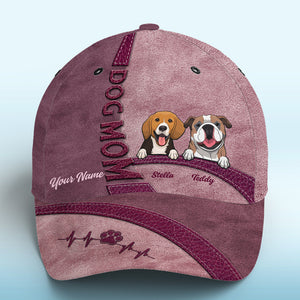Le bonheur est un chiot rose chaleureux – Bonnet personnalisé pour chien, casquette classique à imprimé intégral – Nouveauté, cadeau pour les propriétaires et les amoureux des animaux