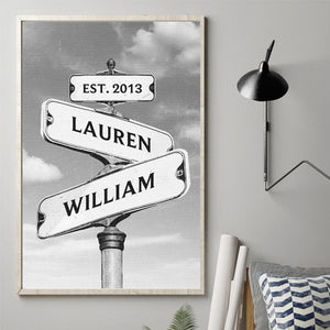 Là où il y a de l'amour, il y a de la vie - Affiche verticale personnalisée pour couple - Cadeau pour mari et femme, anniversaire