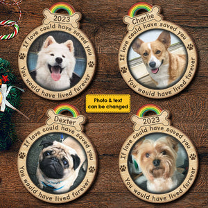 Vous auriez vécu pour toujours - Téléchargez une photo d'animal de compagnie - Décoration de Noël ronde en bois personnalisée