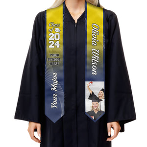 Fier diplômé de la promotion 2024 - Étole de remise de diplôme personnalisée - Télécharger une image, cadeau de remise de diplôme