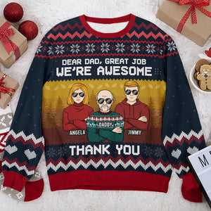 Nous sommes géniaux - Sweat-shirt moche personnalisé pour la famille - Pull en laine unisexe - Cadeau de Noël pour papa
