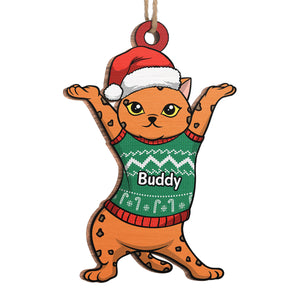 Es-tu un chaton ? - Ornement personnalisé en forme de chat - Bois - Cadeau de Noël pour les propriétaires d'animaux et les amoureux des animaux