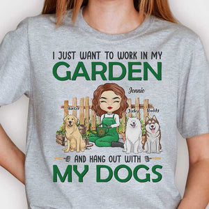 « Passez du temps avec mes chiens » – T-shirt et sweat à capuche unisexe personnalisé – Cadeau pour les amateurs de jardinage