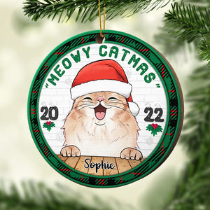 Christmas Cookie Crew - Chiens et chats - Décoration de Noël ronde en bois personnalisée