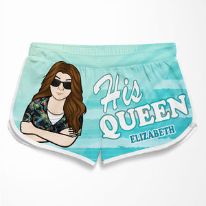 Son Roi et Sa Reine - Short de plage personnalisé pour couple - Cadeau pour couple, mari et femme