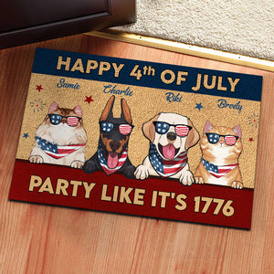 Happy American Independence Day - 4th Of July - Funny Personalized Pet Decorative Mat (Cat & Dog).