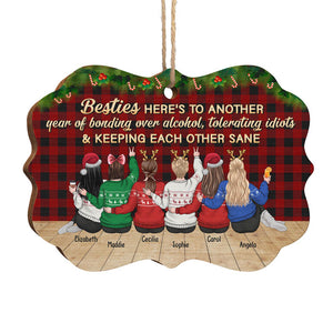 Restons sains d'esprit - Décoration de Noël personnalisée en bois en forme de Benelux - Cadeau pour meilleure amie, meilleure amie, sœur, cadeau d'anniversaire pour meilleure amie et amie, cadeau de Noël