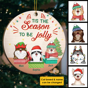 Tis The Season To Be Jolly - Personalized Round Ornament.