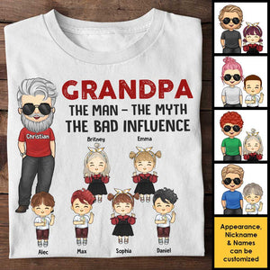 L'Homme, le Mythe, la Mauvaise Influence - Cadeau pour Grand-Père, T-shirt Unisexe Personnalisé, Sweat à Capuche
