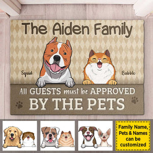 Tous les invités doivent être approuvés par les animaux - Tapis décoratif personnalisé - Télécharger une image, Cadeau pour les amoureux des animaux, Propriétaires d'animaux, Cadeau pour animaux