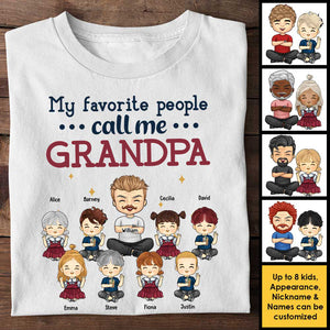 Mes personnes préférées m'appellent grand-père - Cadeau pour grand-père, t-shirt unisexe personnalisé, sweat à capuche