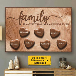 La famille est éternelle - Affiche horizontale personnalisée - Cadeau pour couple, mari et femme