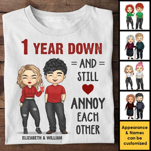 Tant d'années passées - T-shirt unisexe personnalisé, sweat à capuche - Cadeau pour couple, mari et femme