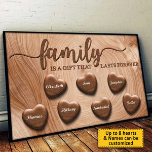 La famille est éternelle - Affiche horizontale personnalisée - Cadeau pour couple, mari et femme