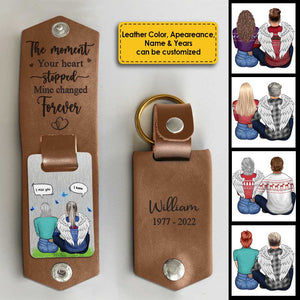 Your Loss Changed My Heart - Personalized PU Leather Keychain - Memorial Gift, Sympathy Gift