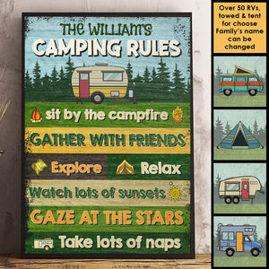 Sit By The Campfire Explore & Relax Watch Lots Of Sunsets - Personalized Vertical Poster.