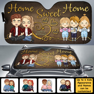Sweet Home - Pare-soleil de voiture personnalisé - Cadeau pour couple, mari et femme