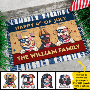 Happy American Independence Day - 4th Of July - Funny Personalized Pet Decorative Mat (Cat & Dog).