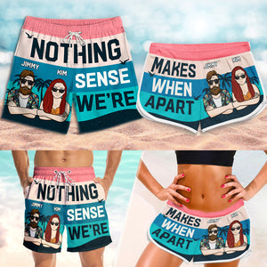 Rien n'a de sens - Short de plage personnalisé pour couple - Cadeau pour couple, mari et femme